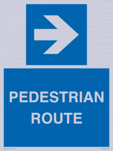 PEDESTRIAN ROUTE - right arrow